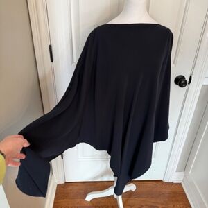 New! Yeohlee Microfiber Poncho Cape Black 31229